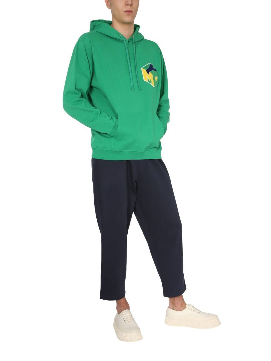 YMC FELPA TRUGOY IN COTONE BIOLOGICO SPAZZOLATO CON CAPPUCCIO