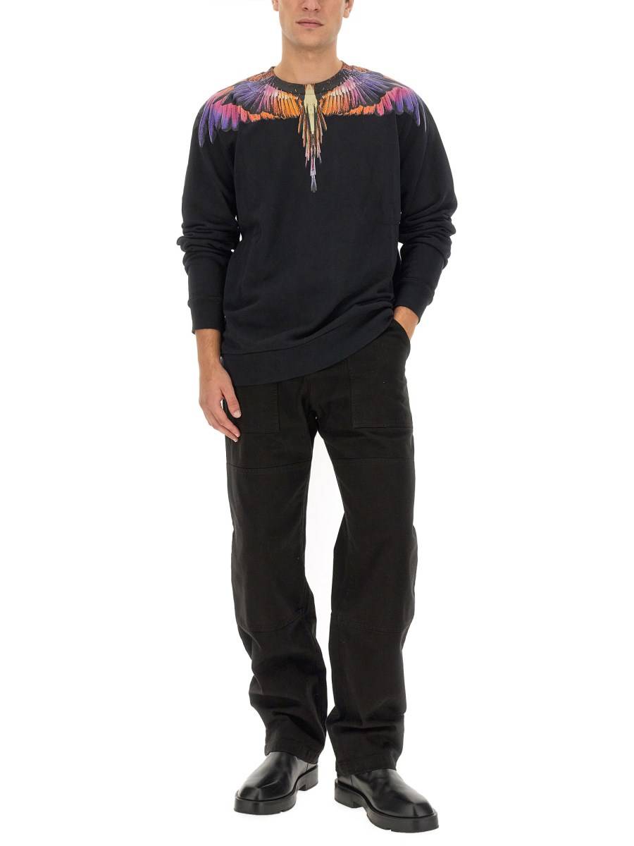 MARCELO BURLON COUNTY OF MILAN FELPA WINGS IN COTONE