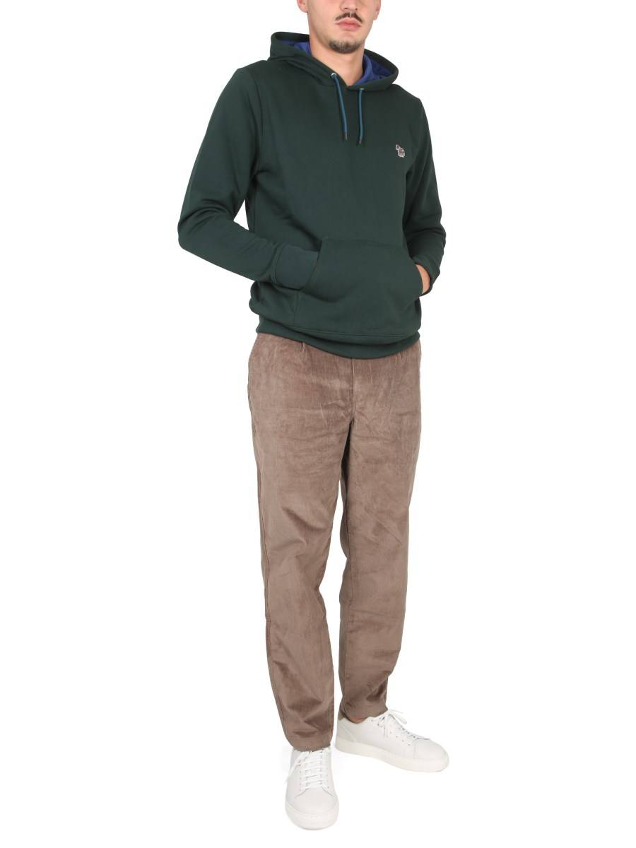 PS BY PAUL SMITH FELPA ZEBRA IN COTONE CON CAPPUCCIO