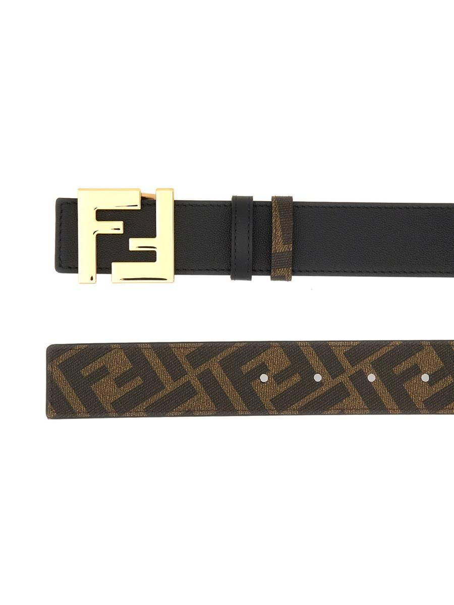 FENDI CINTURA IN PELLE REVERSIBILE CON LOGO