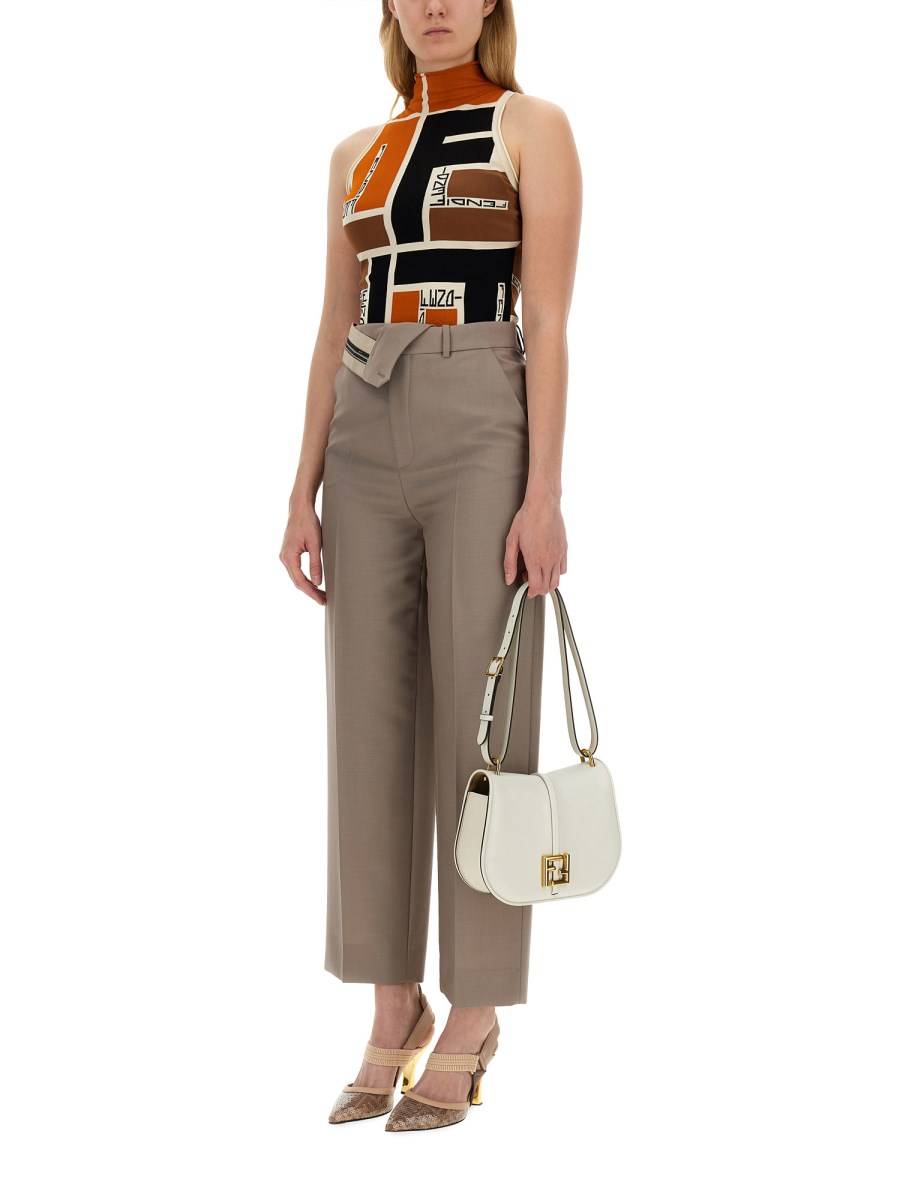 FENDI TOP IN LYCRA GIAPPONESE CON MOTIVO FF PUZZLE