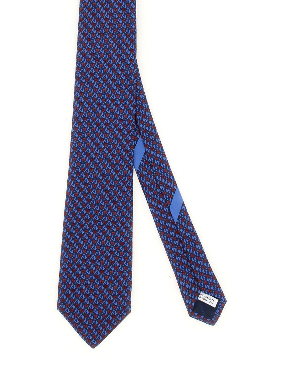 FERRAGAMO CRAVATTA IN SETA CON STAMPA LOGO