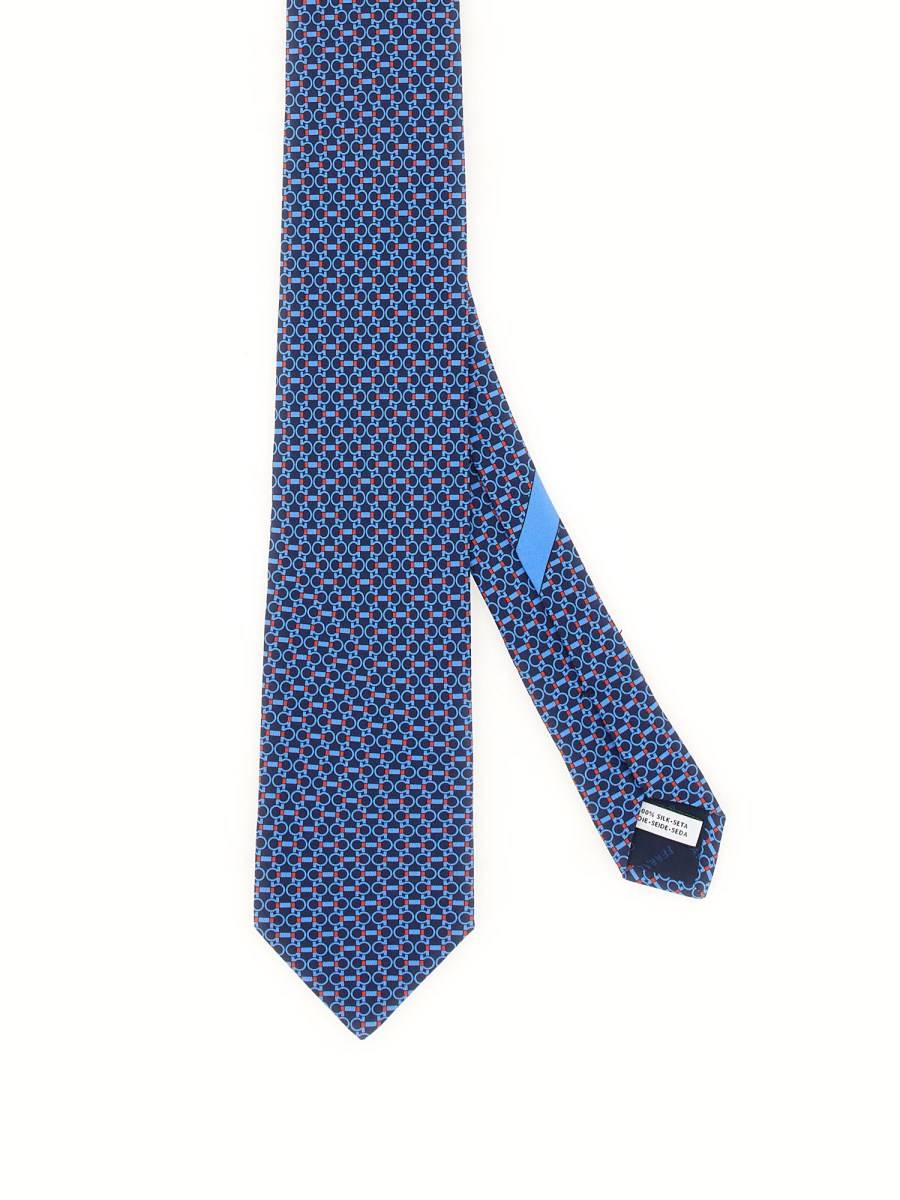 FERRAGAMO CRAVATTA IN SETA CON STAMPA LOGO