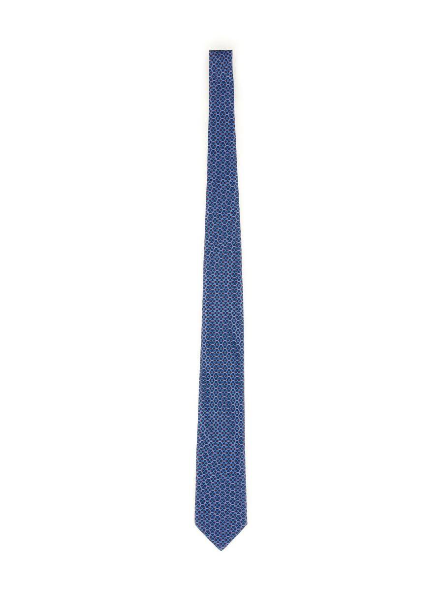 FERRAGAMO CRAVATTA IN SETA CON STAMPA LOGO
