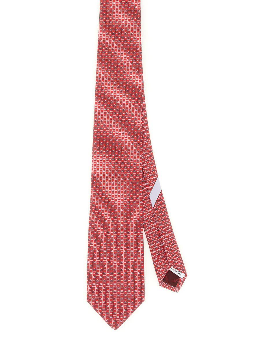 FERRAGAMO CRAVATTA IN SETA CON STAMPA LOGO