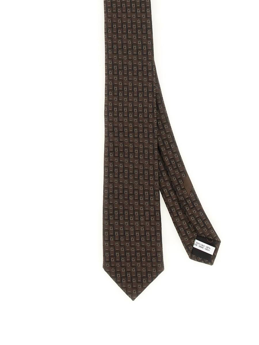 FERRAGAMO CRAVATTA JACQUARD IN SETA