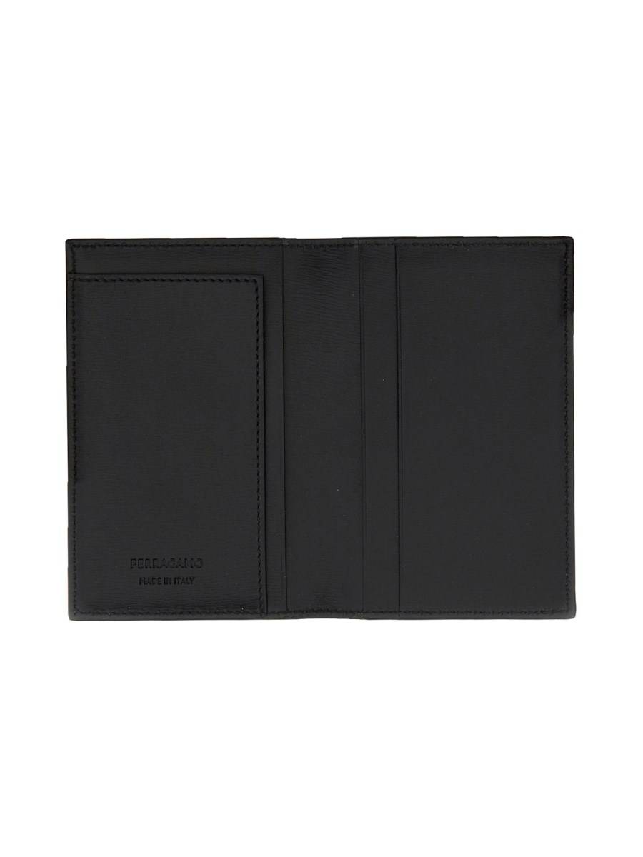 FERRAGAMO PORTA CARTE DI CREDITO IN PELLE CON LOGO