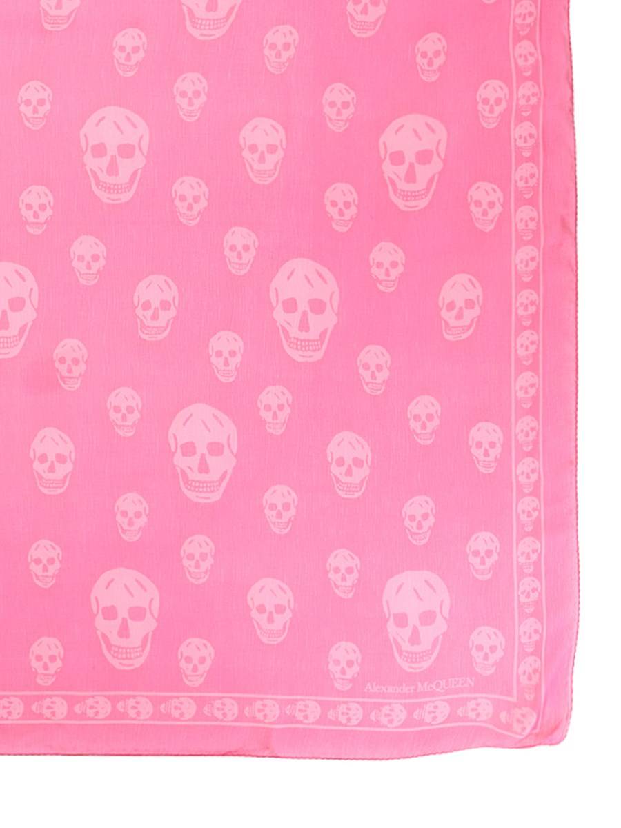 ALEXANDER McQUEEN FOULARD SKULL CLASSICO IN CHIFFON DI SETA