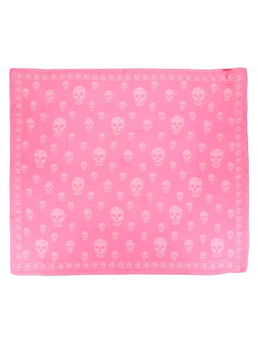 ALEXANDER McQUEEN FOULARD SKULL CLASSICO IN CHIFFON DI SETA