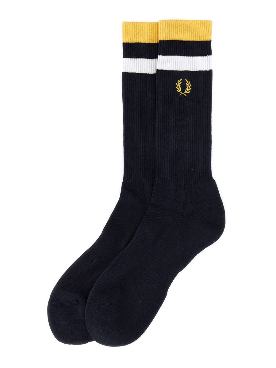FRED PERRY CALZINO IN COTONE CON RICAMO LOGO