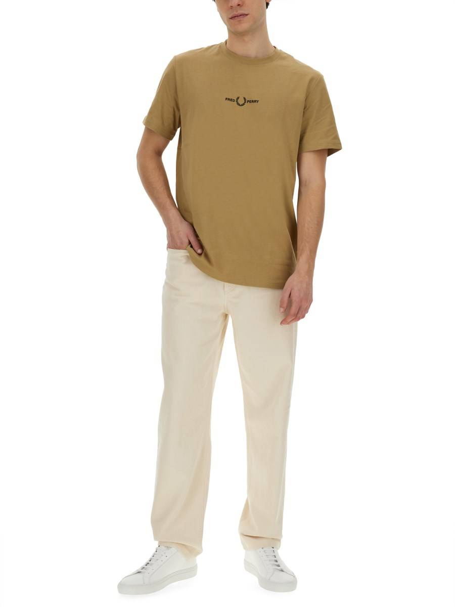 FRED PERRY T-SHIRT IN JERSEY DI COTONE CON LOGO