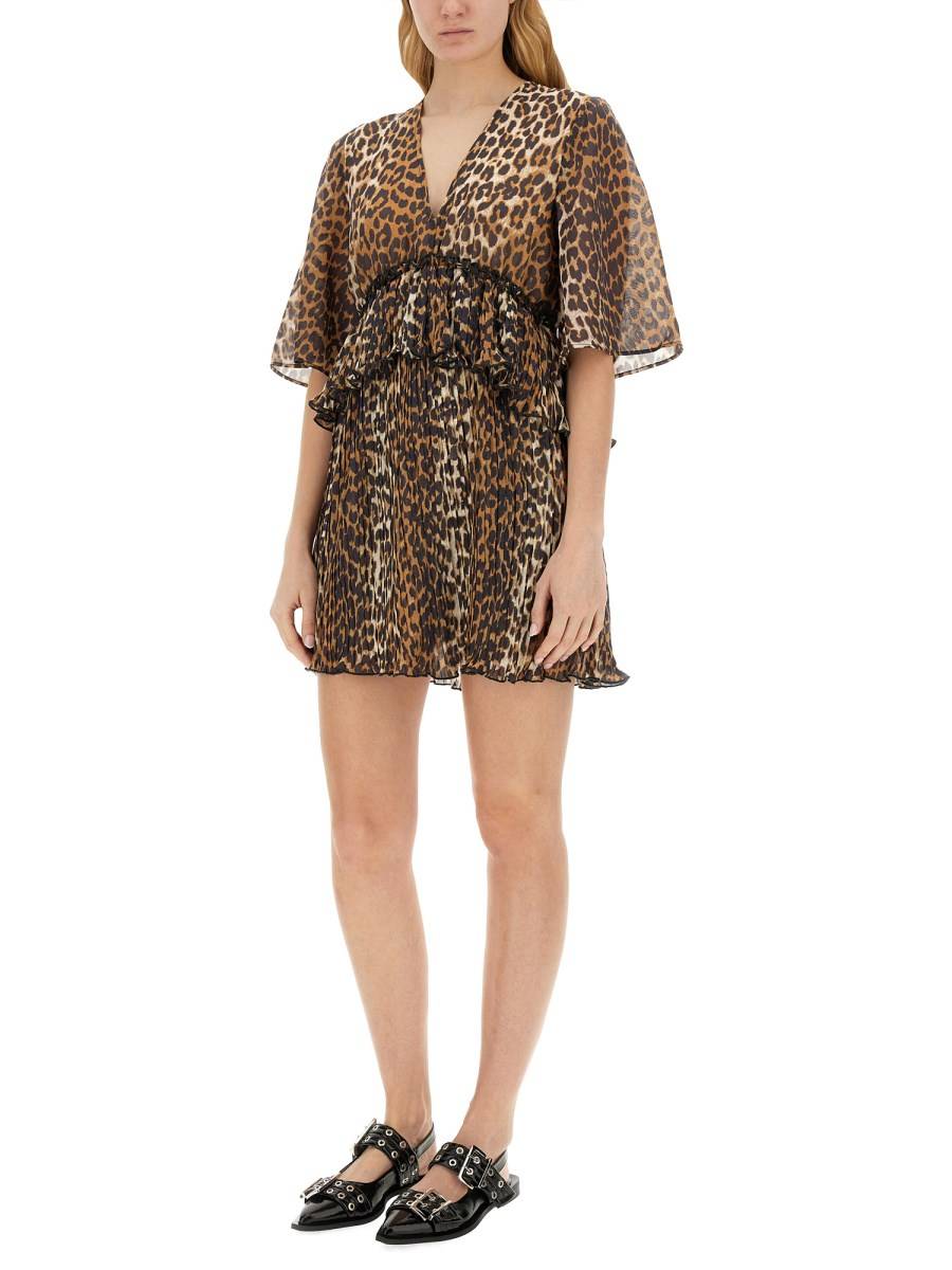 GANNI ABITO IN GEORGETTE CON SCOLLO A V