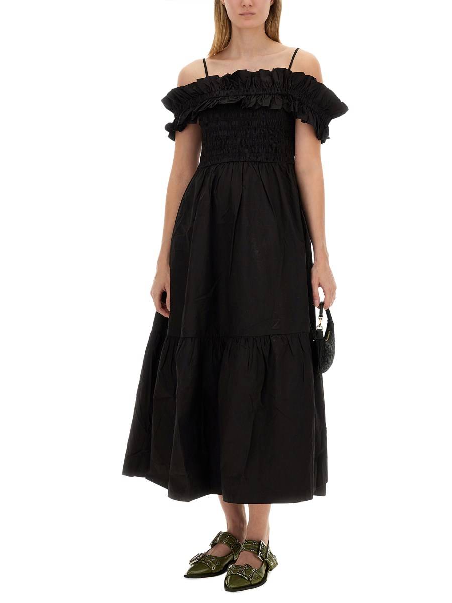 GANNI ABITO IN POPLIN DI COTONE