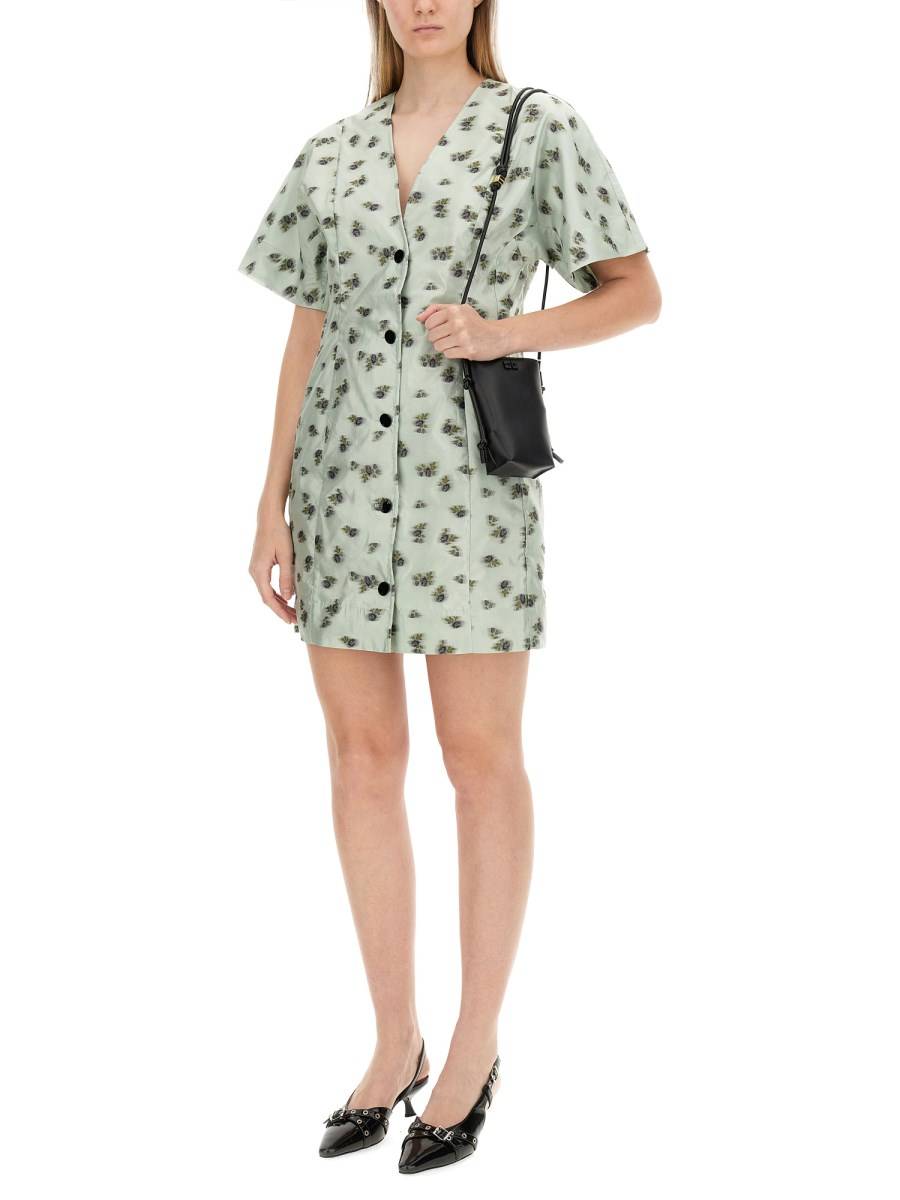 GANNI ABITO MINI IN ORGANZA