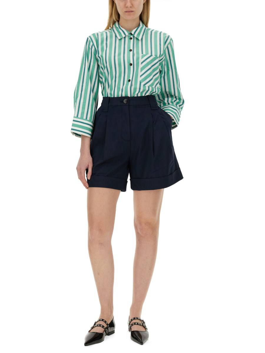 GANNI CAMICIA OVERSIZE FIT IN POPELINE DI COTONE