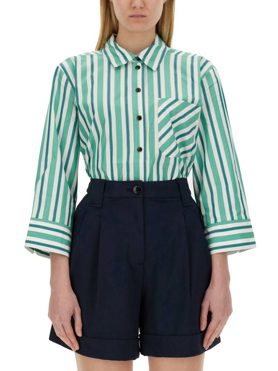 GANNI CAMICIA OVERSIZE FIT IN POPELINE DI COTONE