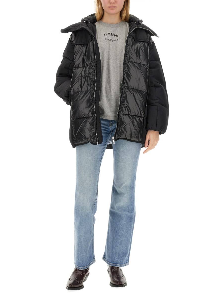 GANNI GIACCA OVERSIZE FIT IN NYLON
