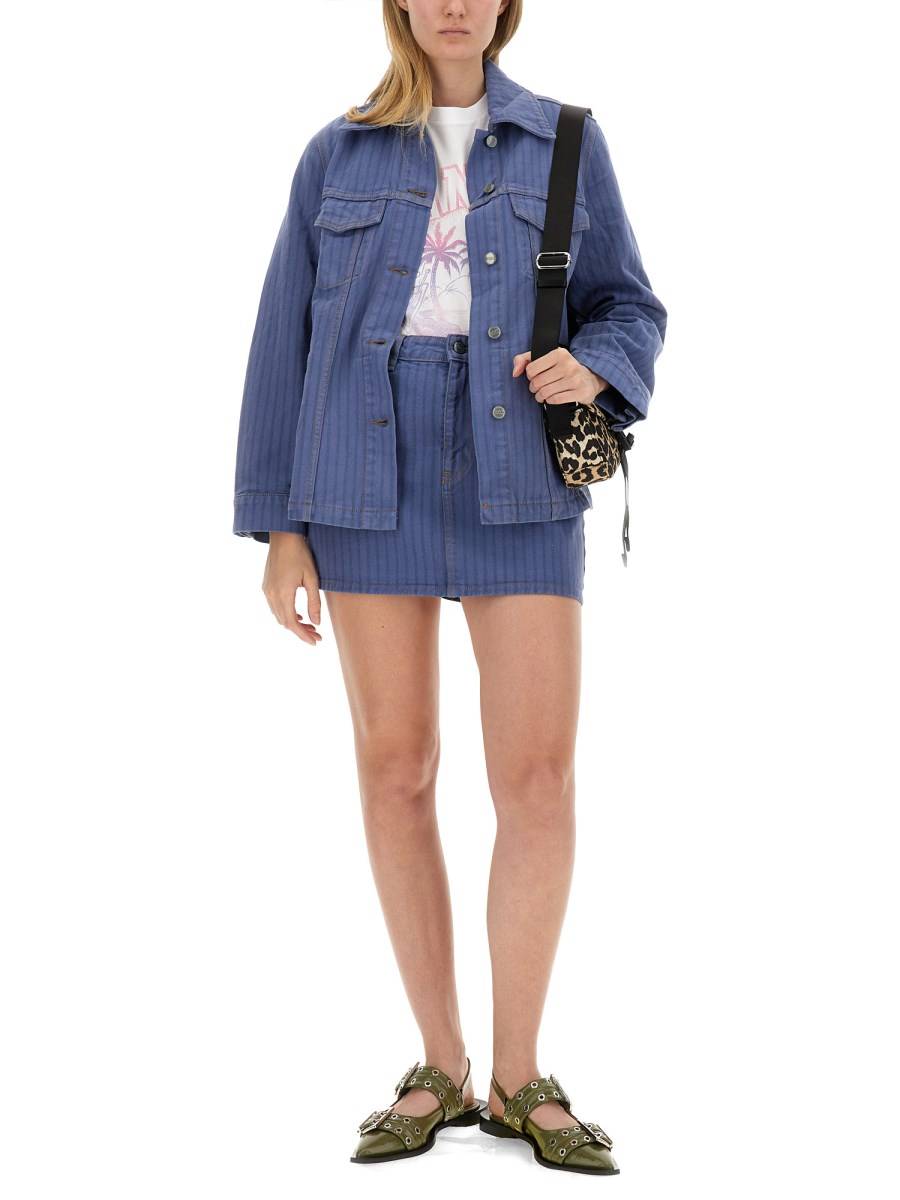 GANNI GONNA MINI IN DENIM