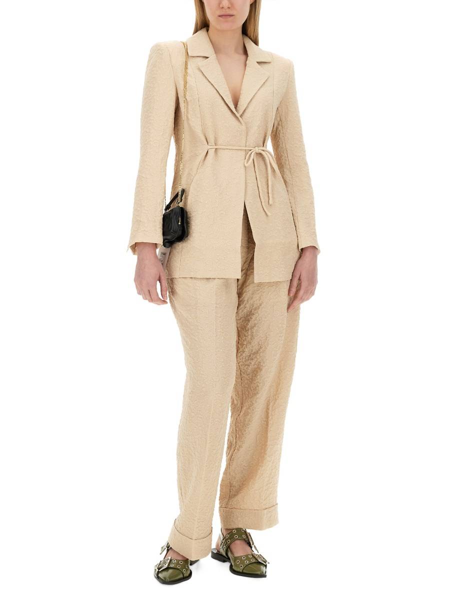 GANNI PANTALONE REGULAR FIT CON VITA MEDIA