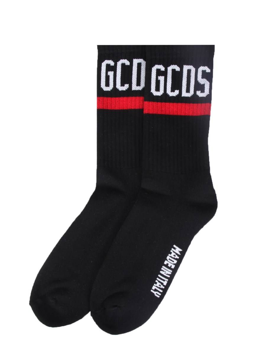GCDS CALZINI IN COTONE CON LOGO
