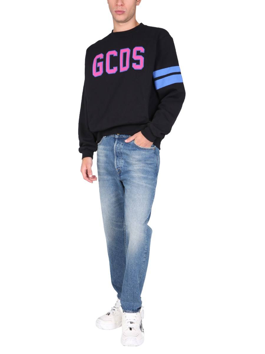 GCDS FELPA IN JERSEY DI COTONE CON RICAMO LOGO