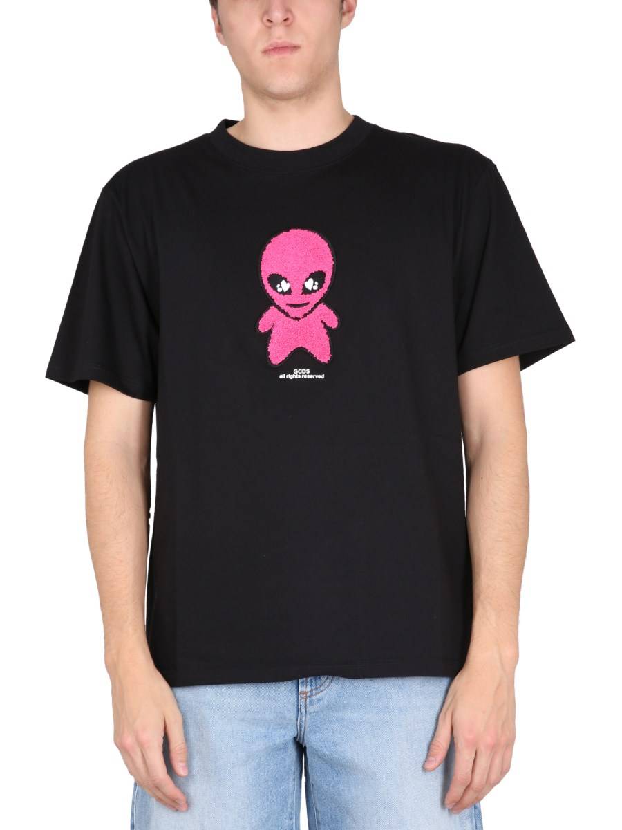 GCDS T-SHIRT WIRDO IN JERSEY DI COTONE