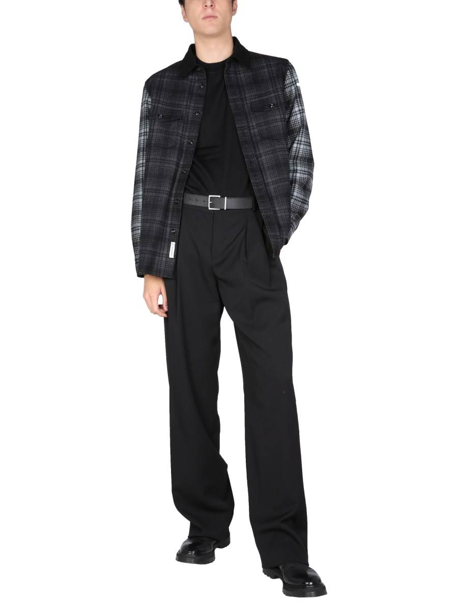 WOOLRICH GIACCA CAMICIA ALASKAN MELTON IN MISTO LANA PATCHWORK