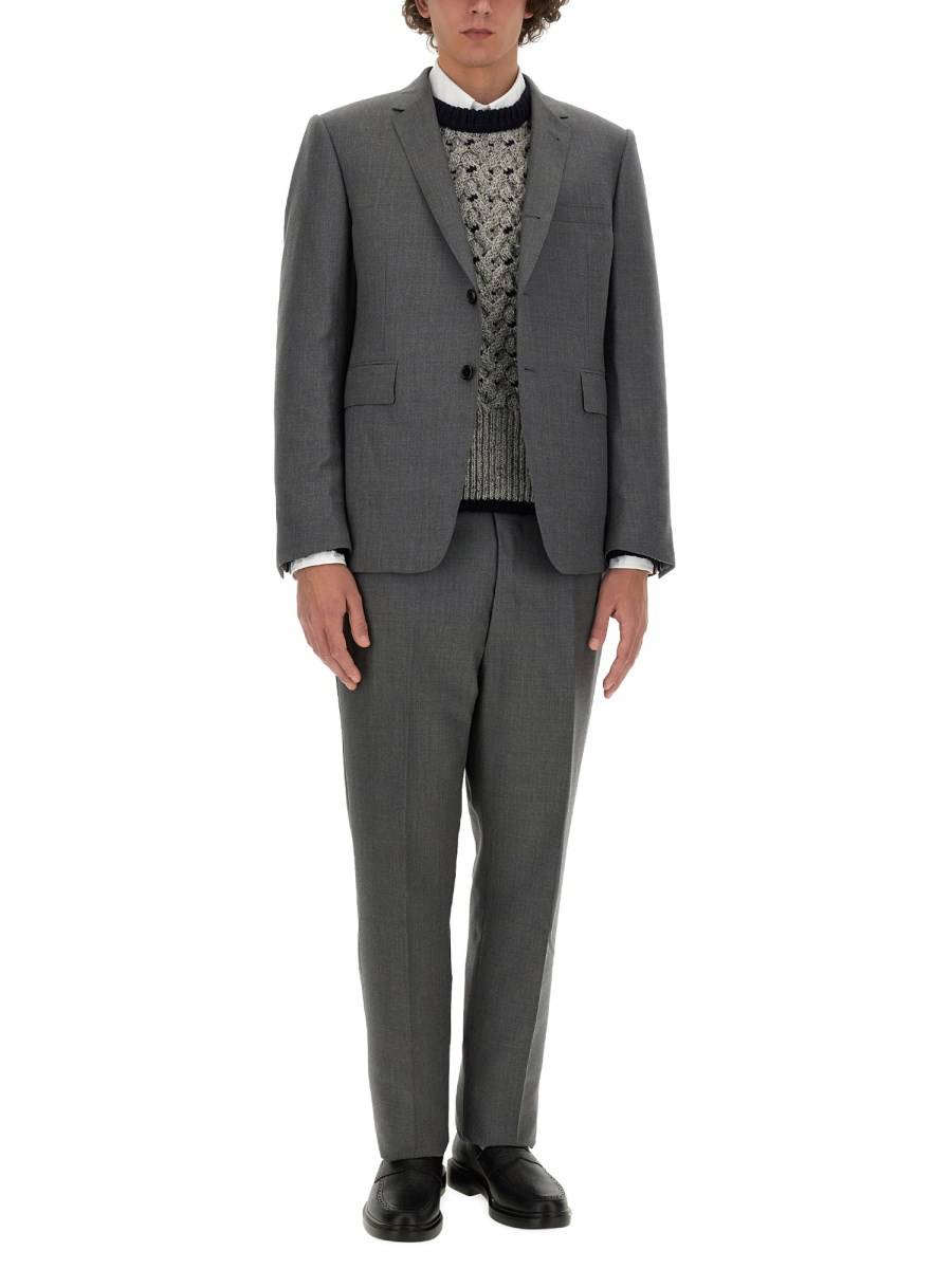 THOM BROWNE GIACCA CLASSICA IN TWILL LANA SUPER 120’S