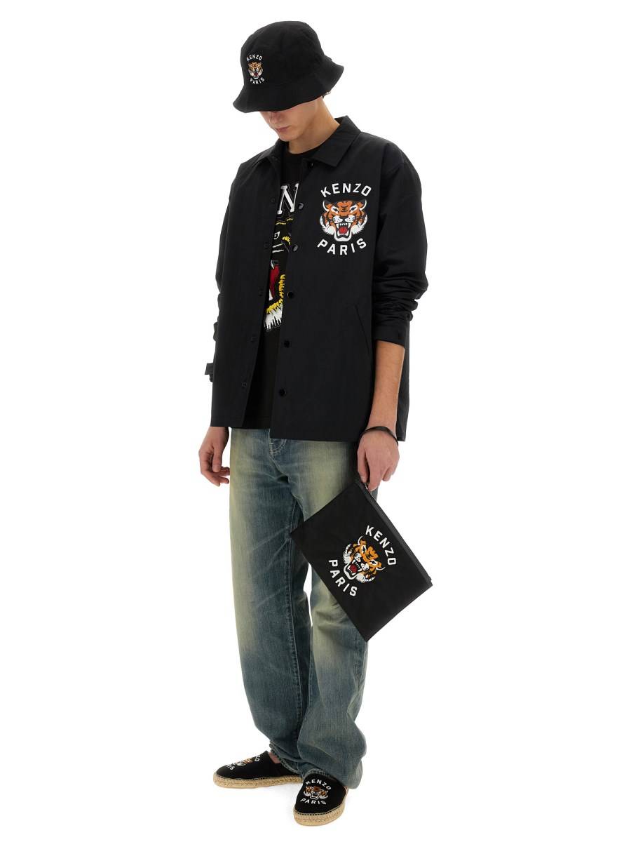 KENZO GIACCA COACH TRAPUNTATA 'KENZO LUCKY TIGER' IN NYLON