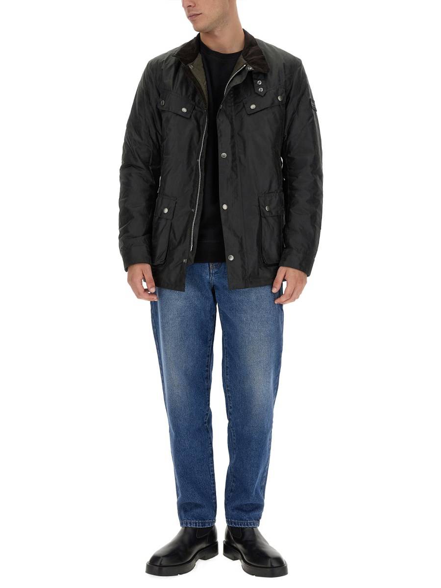 BARBOUR GIACCA DUKE IN COTONE CERATO CON INTERNO TRAPUNTATO