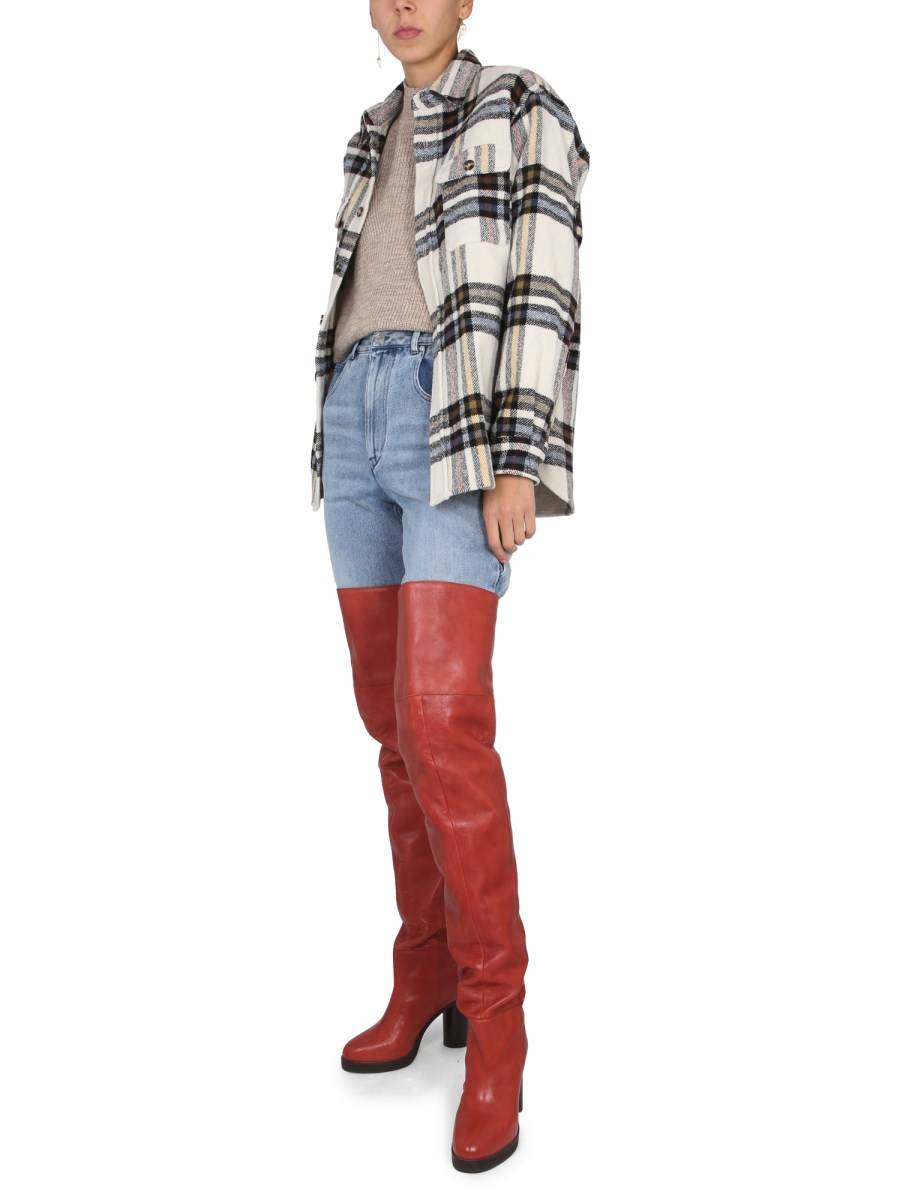MARANT ÉTOILE GIACCA "EBBAZ" IN LANA CON MOTIVO CHECK