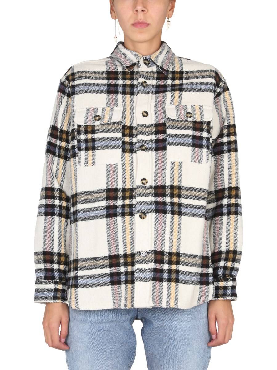 MARANT ÉTOILE GIACCA "EBBAZ" IN LANA CON MOTIVO CHECK