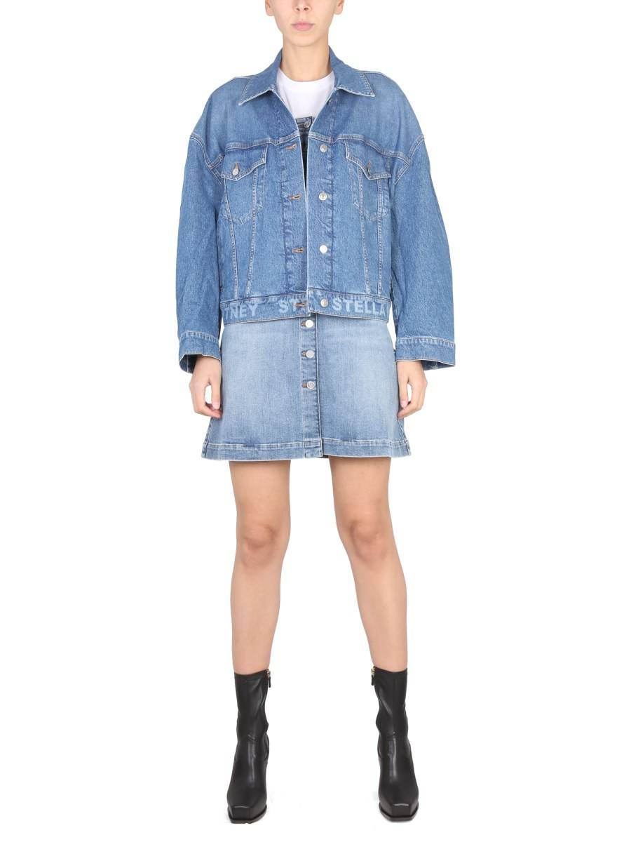 STELLA McCARTNEY GIACCA IN DENIM DI COTONE CON LOGO