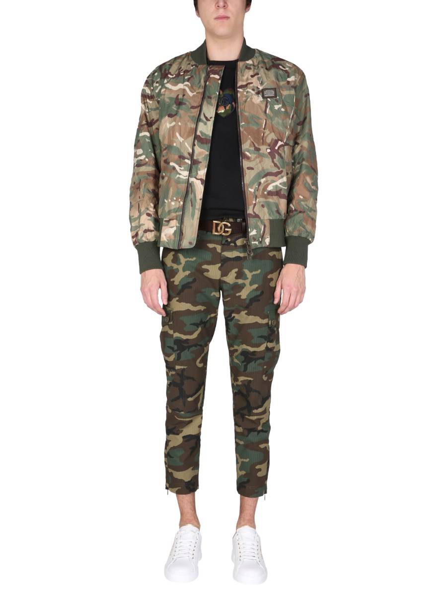 DOLCE & GABBANA GIACCA IN NYLON CON STAMPA CAMOUFLAGE