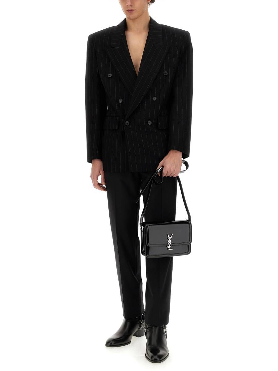 SAINT LAURENT GIACCA OVERSIZE IN FELTRO DI LANA GESSATO