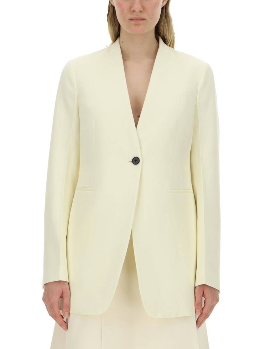JIL SANDER GIACCA SARTORIALE IN LANA CON CHIUSURA CON BOTTONE V