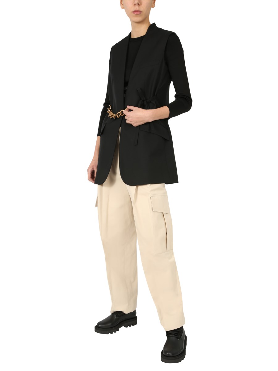 GIVENCHY GIACCA SENZA MANICHE IN LANA LEGGERA CON CATENA