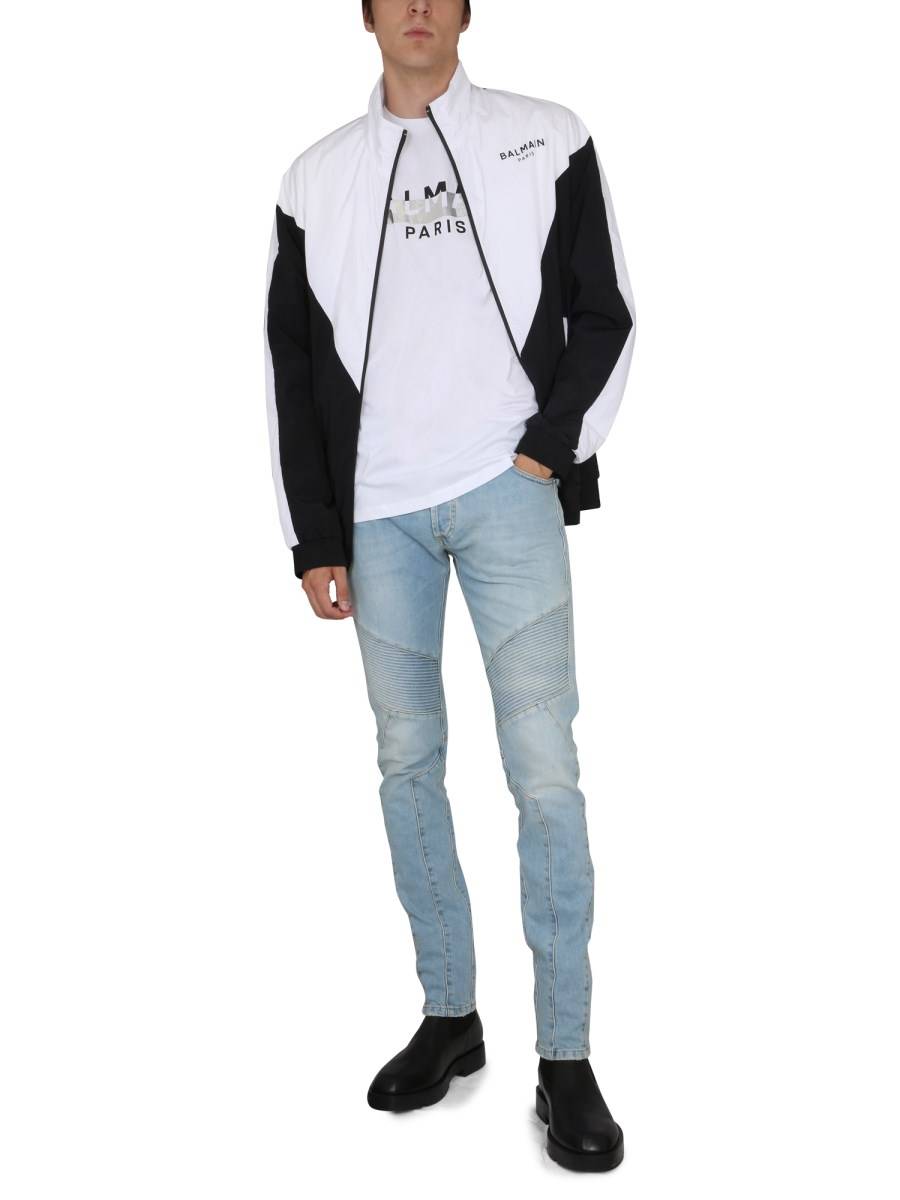BALMAIN GIACCA SPORTIVA IN TESSUTO TECNICO CON LOGO