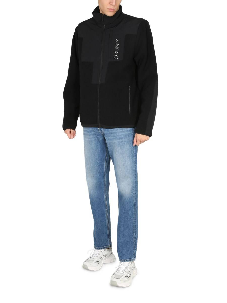 MARCELO BURLON COUNTY OF MILAN GIACCA TRACK IN PILE CON CROSS BLOCK