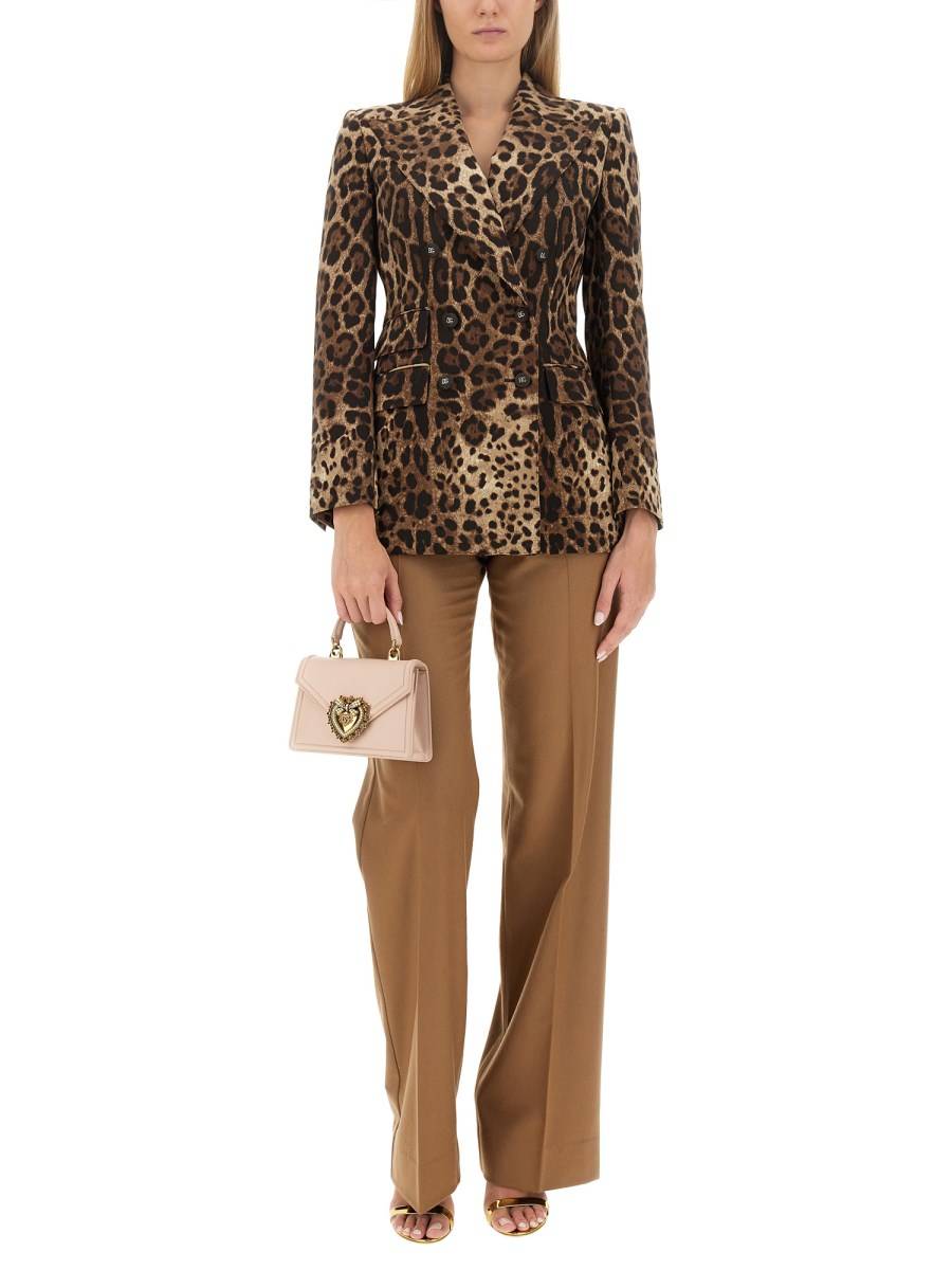 DOLCE & GABBANA GIACCA TURLINGTON IN LANA CON STAMPA LEOPARDO