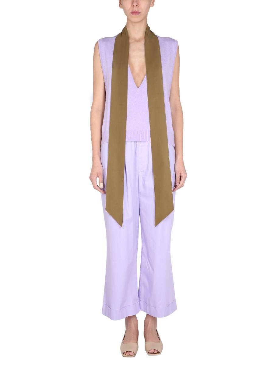 JEJIA GILET GRACE IN MISTO LANA MERINO E CASHMERE CON SCIARPA