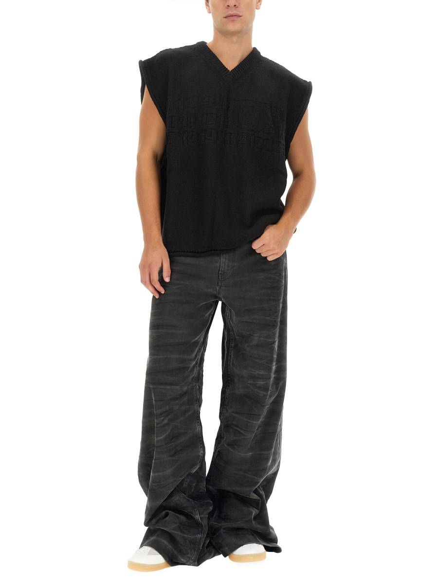MM6 MAISON MARGIELA GILET IN MAGLIA DI LANA CON LOGO