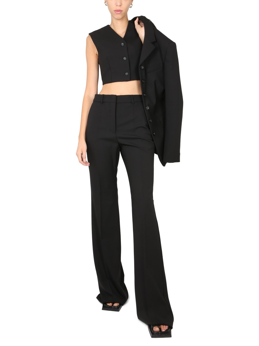 MAX MARA GILET IN TELA DI LANA STRETCH CON SCHIENA IN TWILL DI MISTO VISCOSA