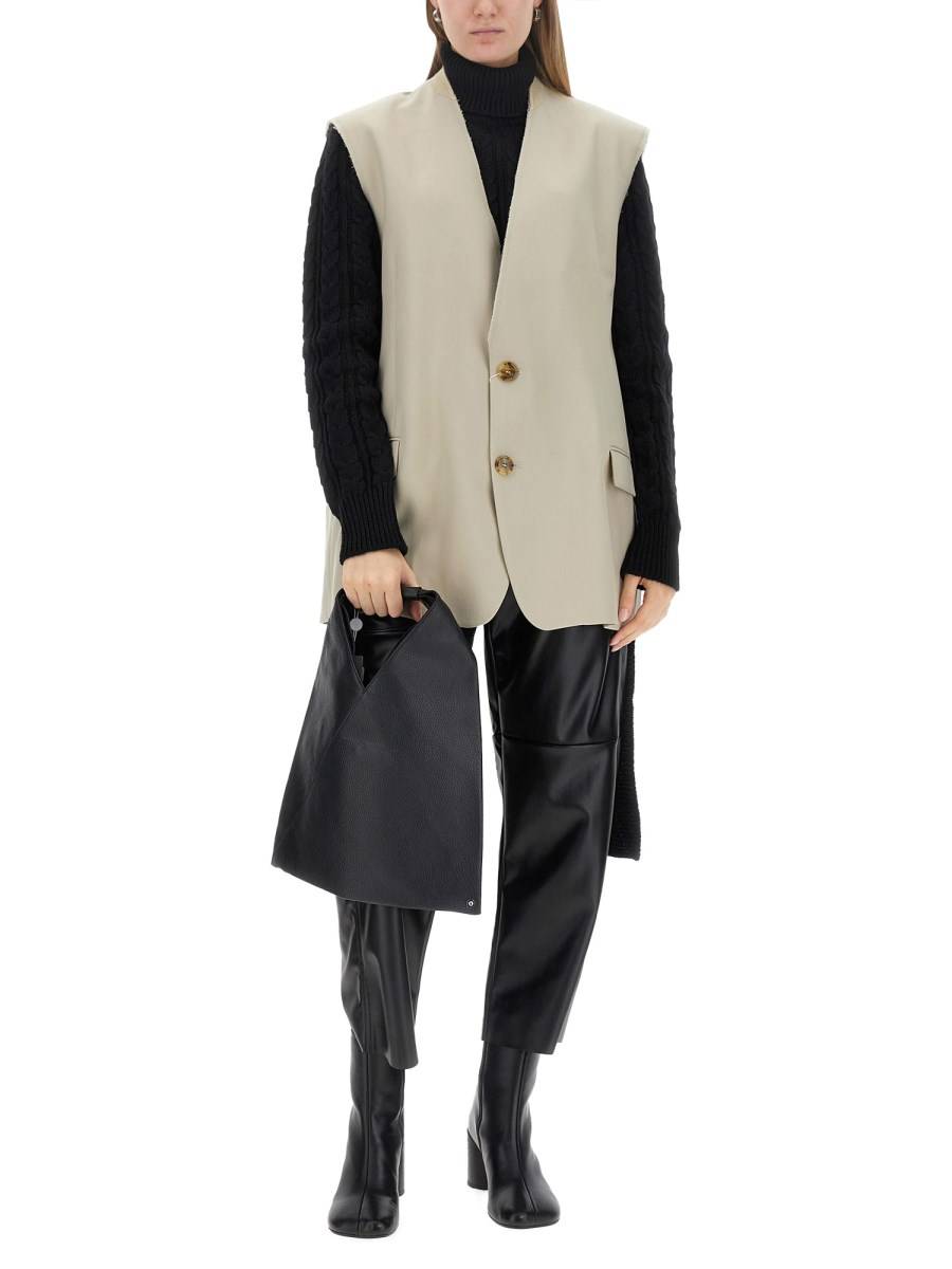 MM6 MAISON MARGIELA GILET MONOPETTO IN LANA SARTORIALE
