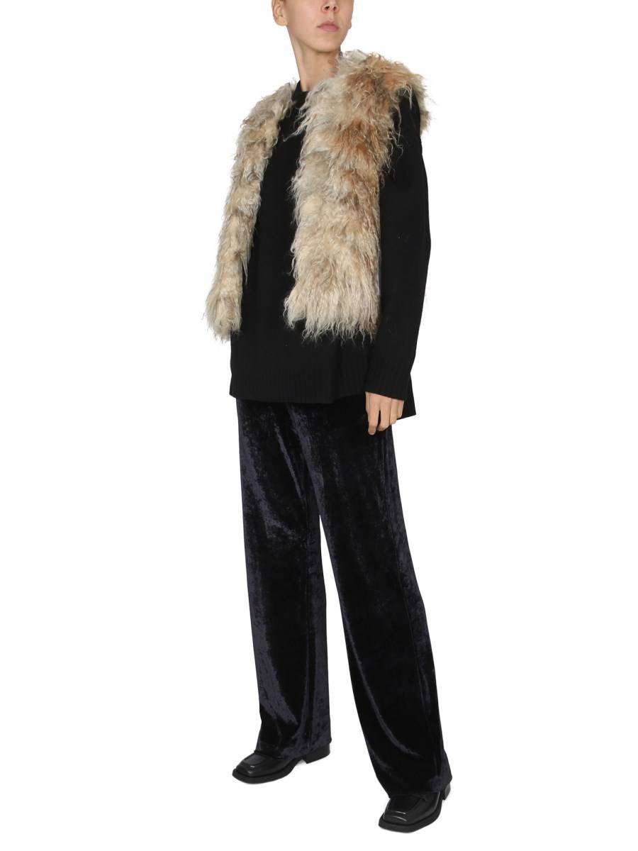 BECAGLI SINCE 1994 GILET PELLICCIA IN MOHAIR A PELO LUNGO