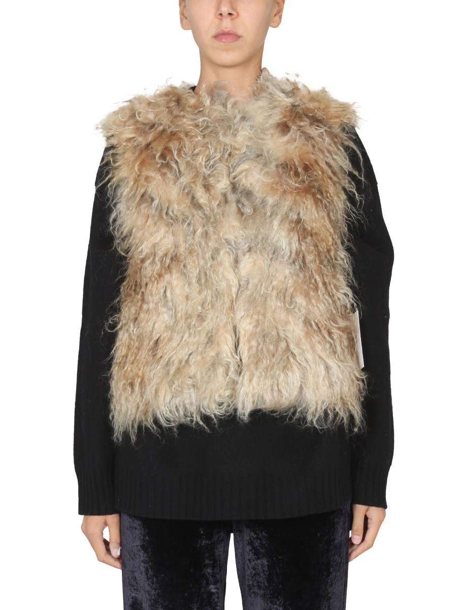 BECAGLI SINCE 1994 GILET PELLICCIA IN MOHAIR A PELO LUNGO