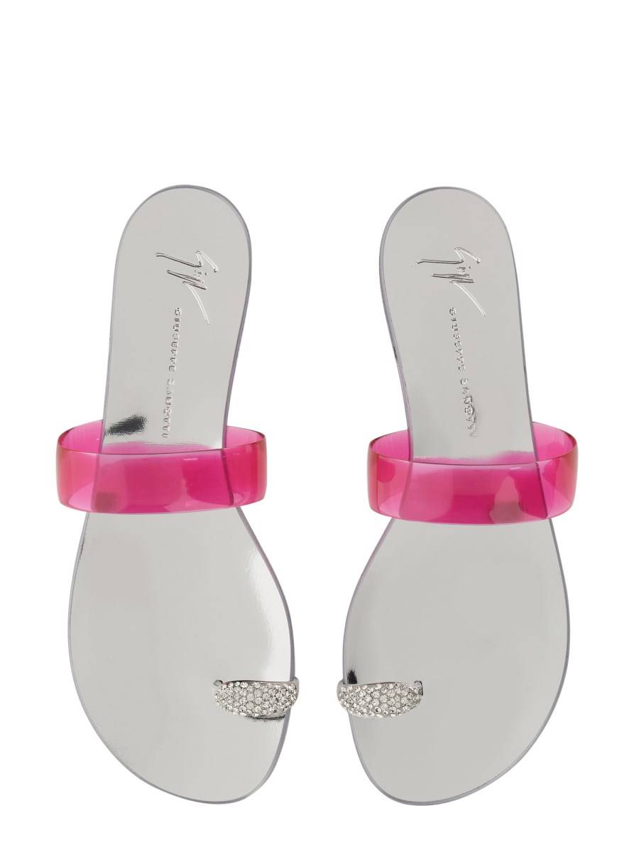 GIUSEPPE ZANOTTI SANDALO CRYSTAL IN PELLE