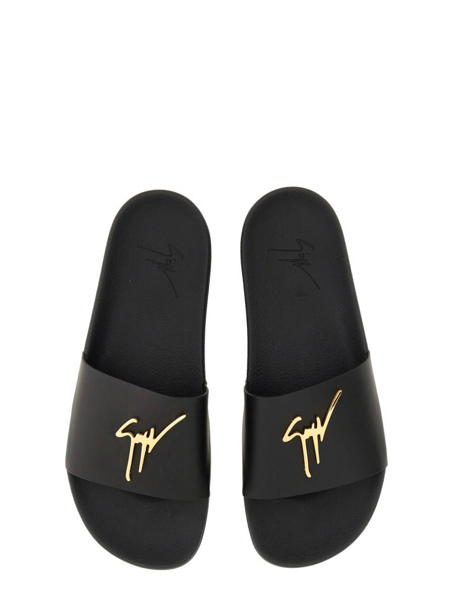 GIUSEPPE ZANOTTI SANDALO SLIDE BRETT CON LOGO