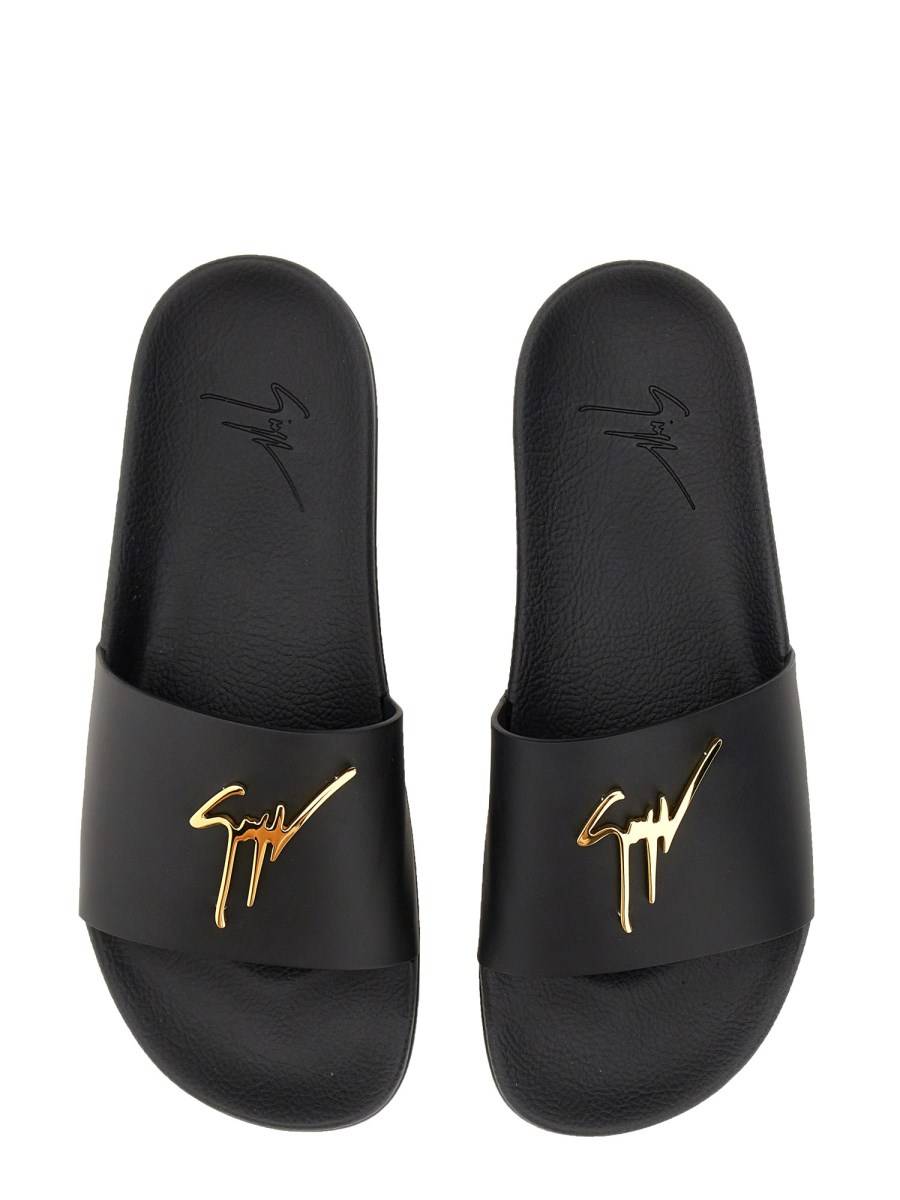 GIUSEPPE ZANOTTI SANDALO SLIDE BRETT CON LOGO