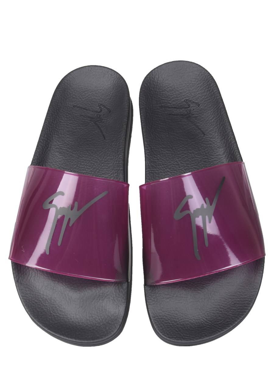 GIUSEPPE ZANOTTI SANDALO SLIDE IN GOMMA CON LOGO